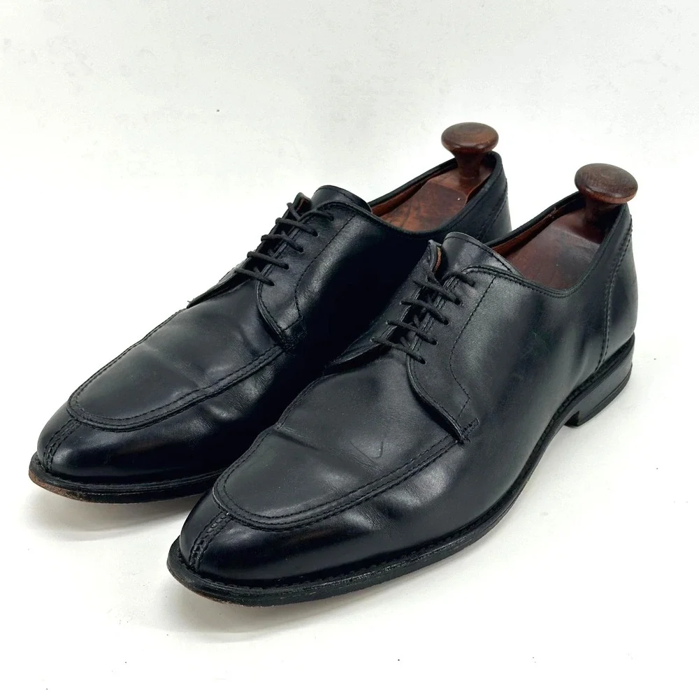 Allen Edmonds LaSalle Shoes 4308 Split Toe Derby Black Leather Blucher Mens 10 D